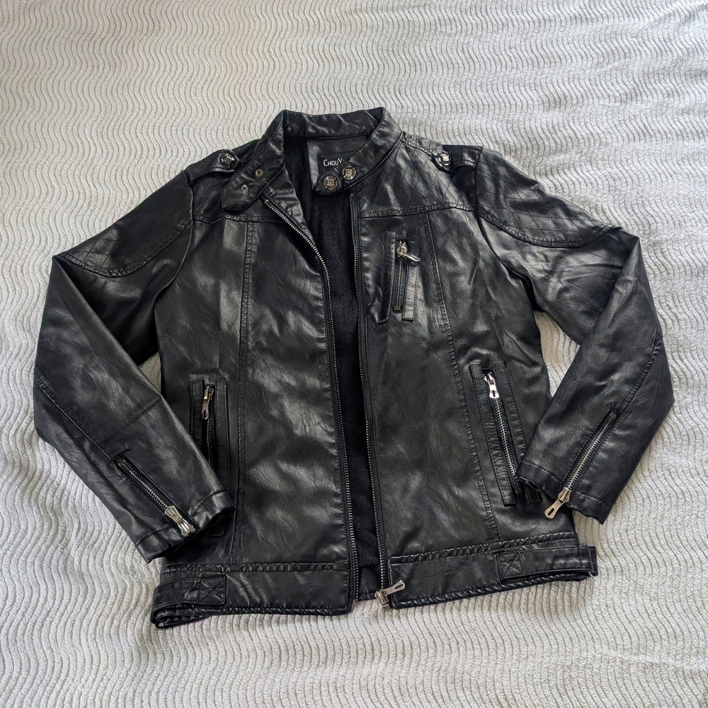 Men's Black Faux Leather Jacket